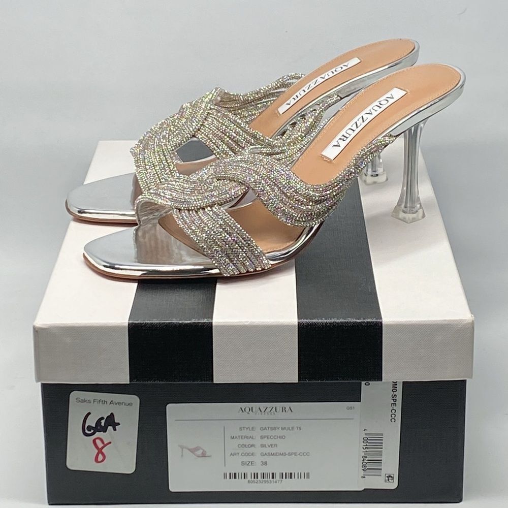 Aquazzura Gatsby Embellished Mules size 38 - Picture 13 of 16